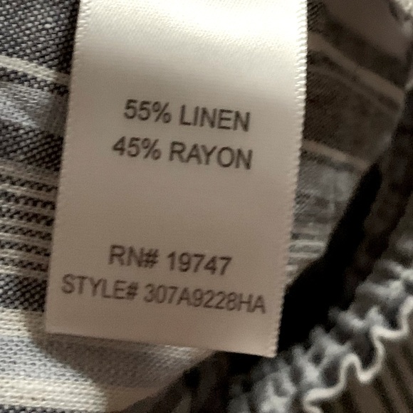 Land N Sea Blue White Linen Blend Strip Crop Wide Leg Nautical Pants Medium - Picture 8 of 8